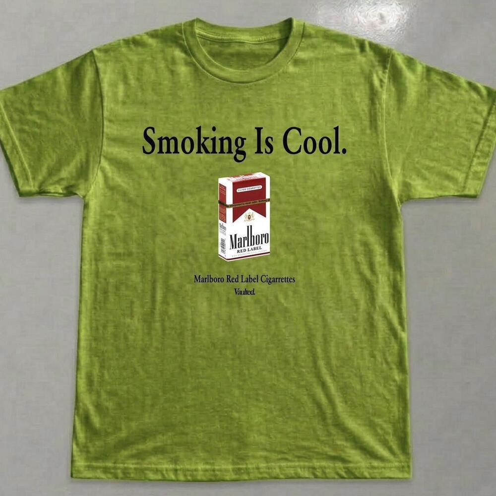 Green Marlboro Tee With Smoking Is Cool Graphic